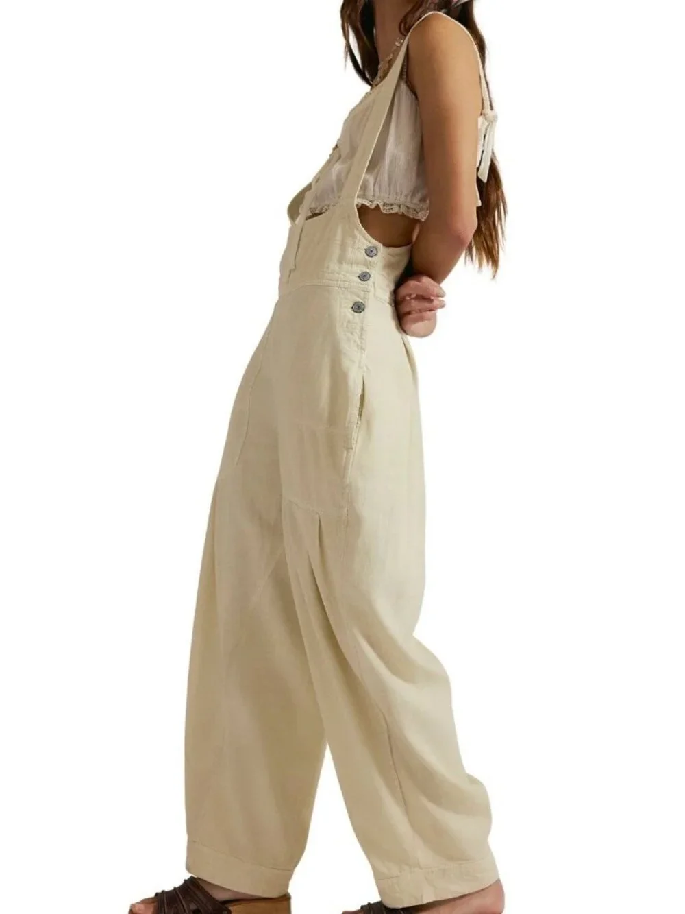Free People We The Free Felix Tapered Overalls Jumpsuit Dress Pinafore L 288647
